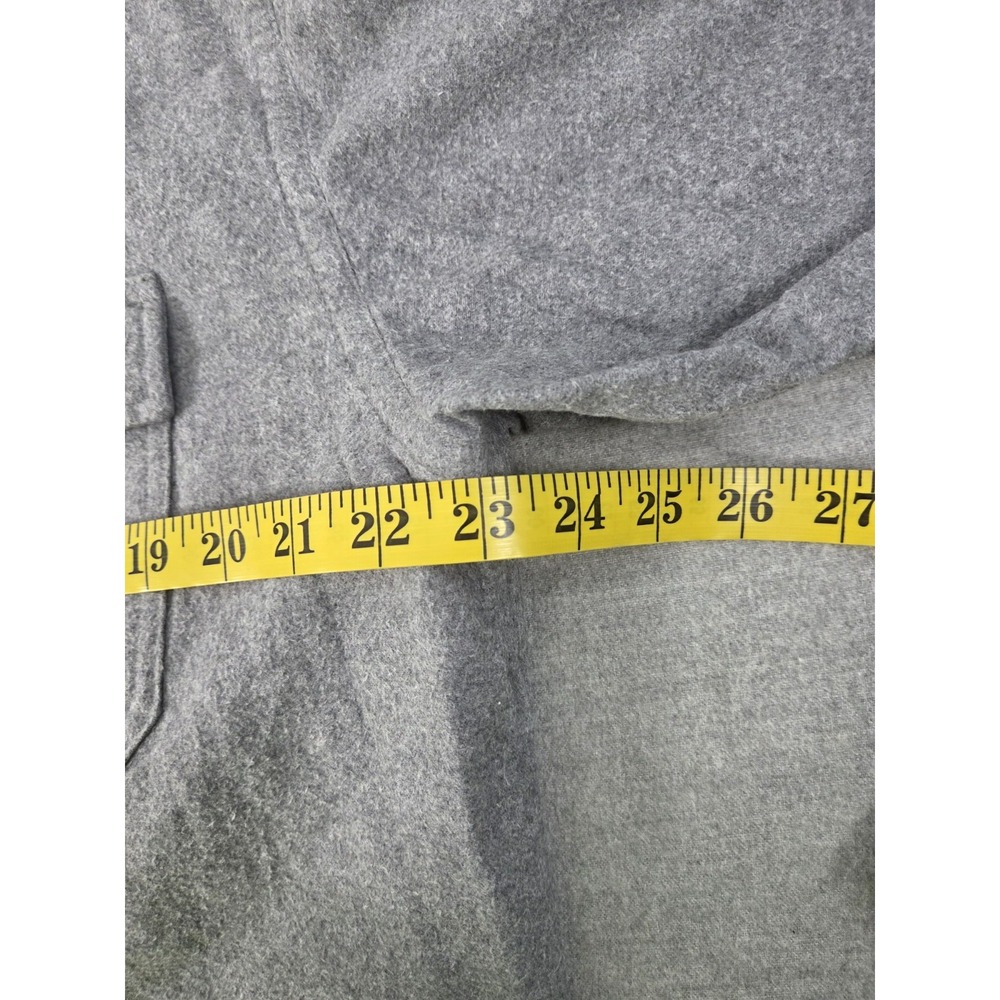 LL Bean Vintage Flannel Shirt Mens L TALL Chamois Cloth Fleece Heavyweight Gray - Picture 4 of 8